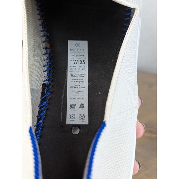 Rothys The Original Slip On Flat Sneakers Wms Size 10.5 Sand Fabric Casual - Picture 8 of 12